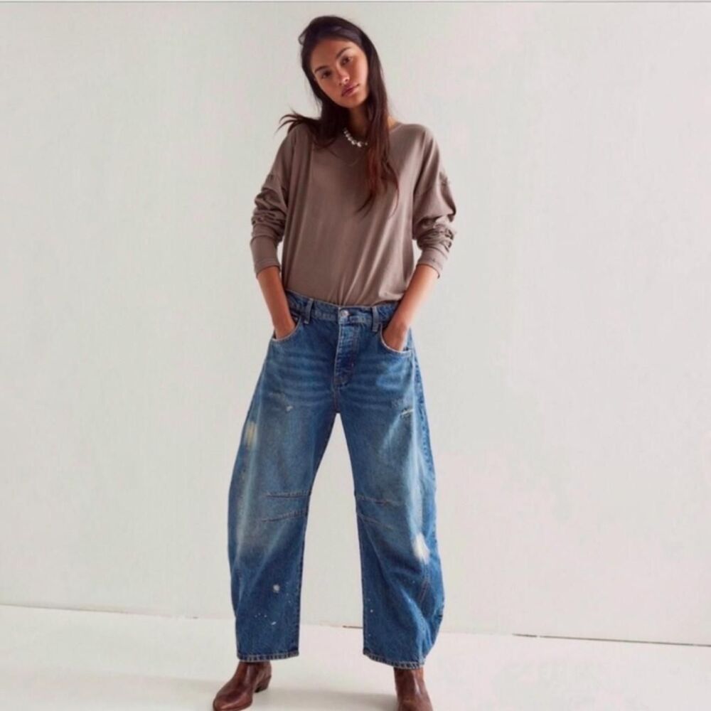 Free-people Women's Blue and Navy Jeans